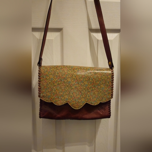 Patricia Nash Tan Floral Leather Crossbody Bag - Picture 2 of 15
